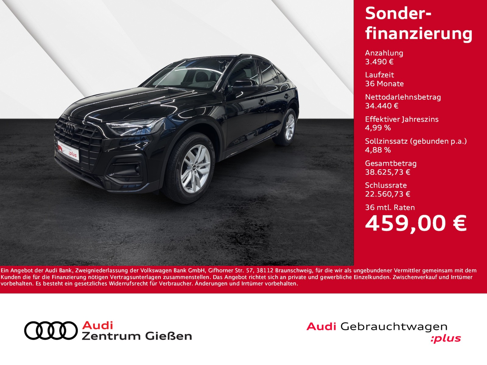Q5 Sportback 45 TFSI quattro advanced black Pano AHK LE...