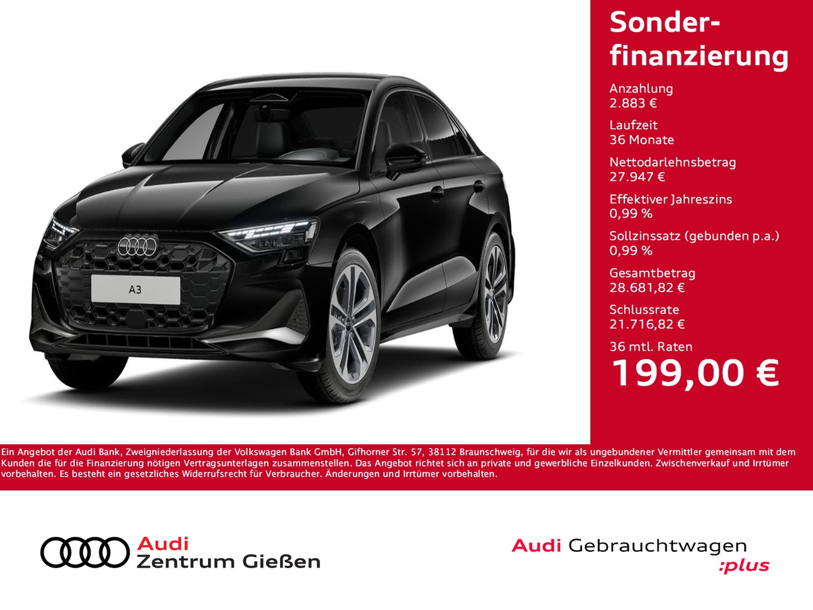 A3 Limousine TFSI advanced LED Navi AHK Kamera