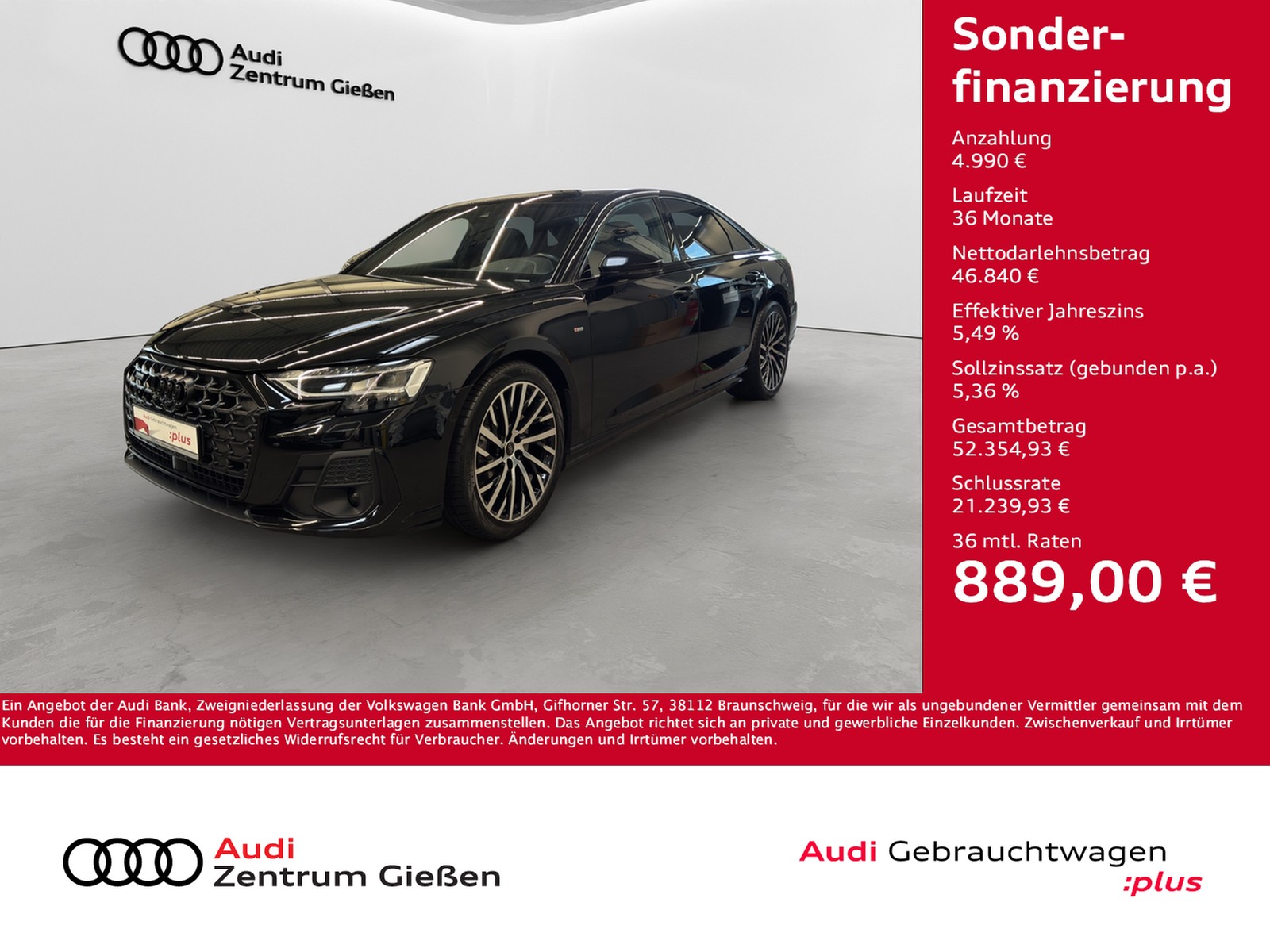A8 50 TDI quattro S line Black Matrix-LED 360°Kamera Navi