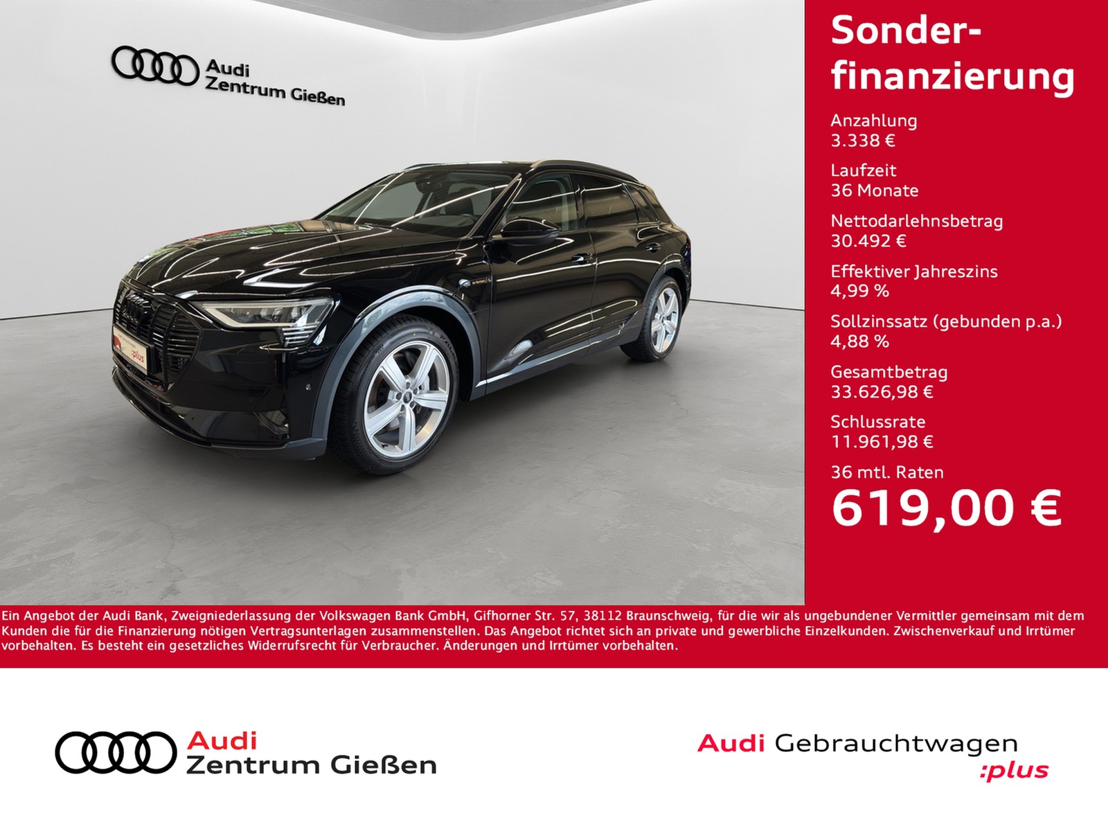 e-tron 55 quattro advanced black AHK Pano Matrix-LED
