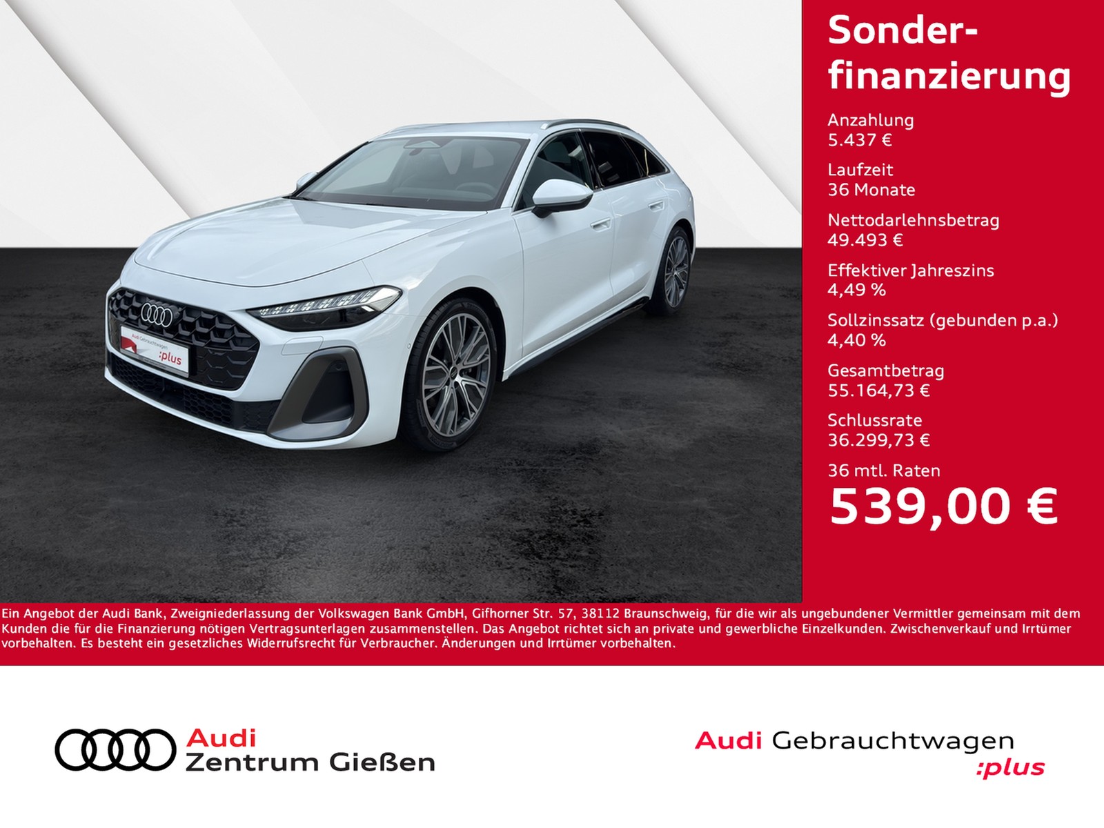 A5 Avant TFSI S line Assistenzpakete