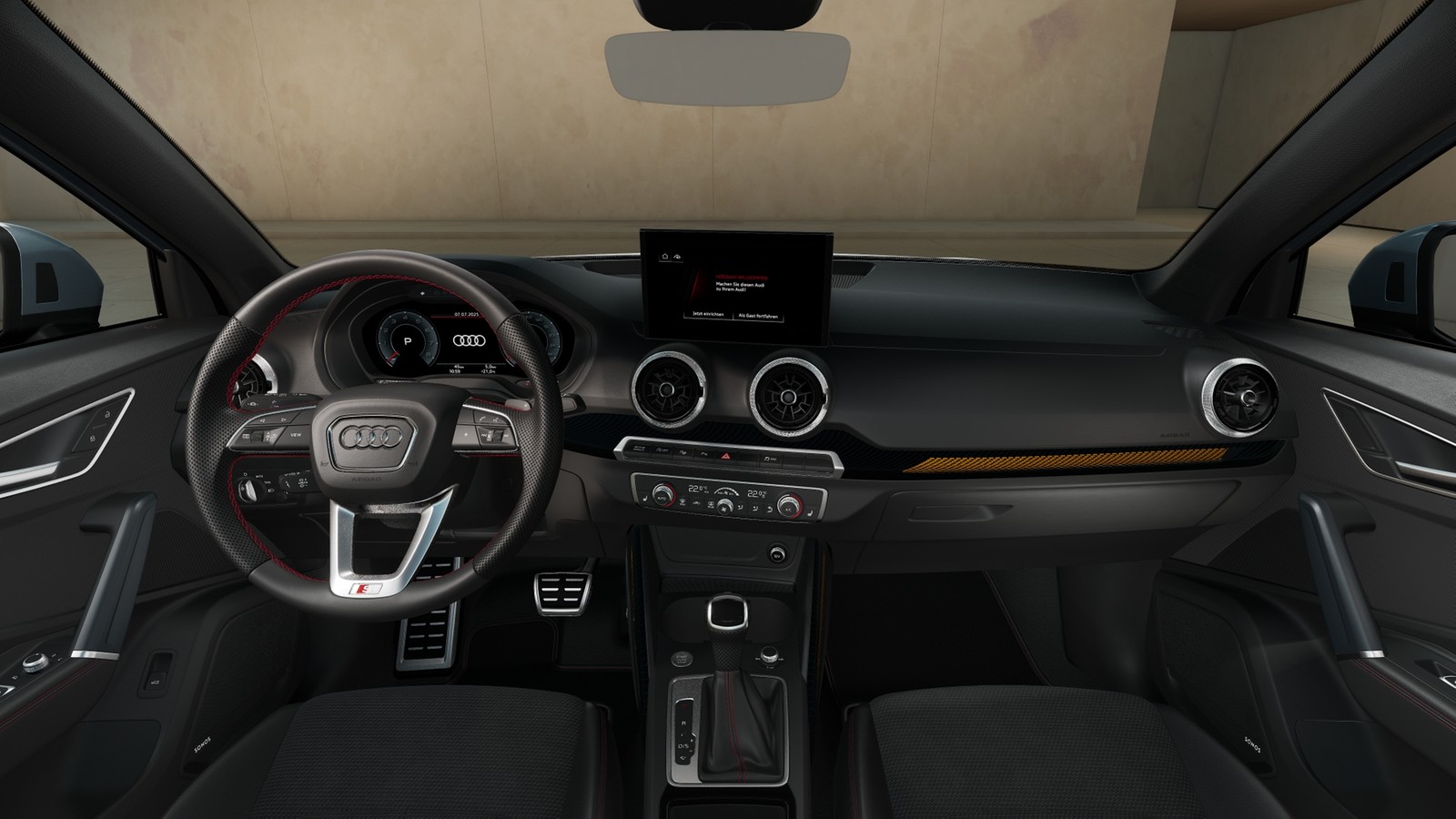 Q2 S line 35 TFSI 110 kW Stronic UPE 52010 AHK, Optikpaket schwarz plus, SONOS, Matrix