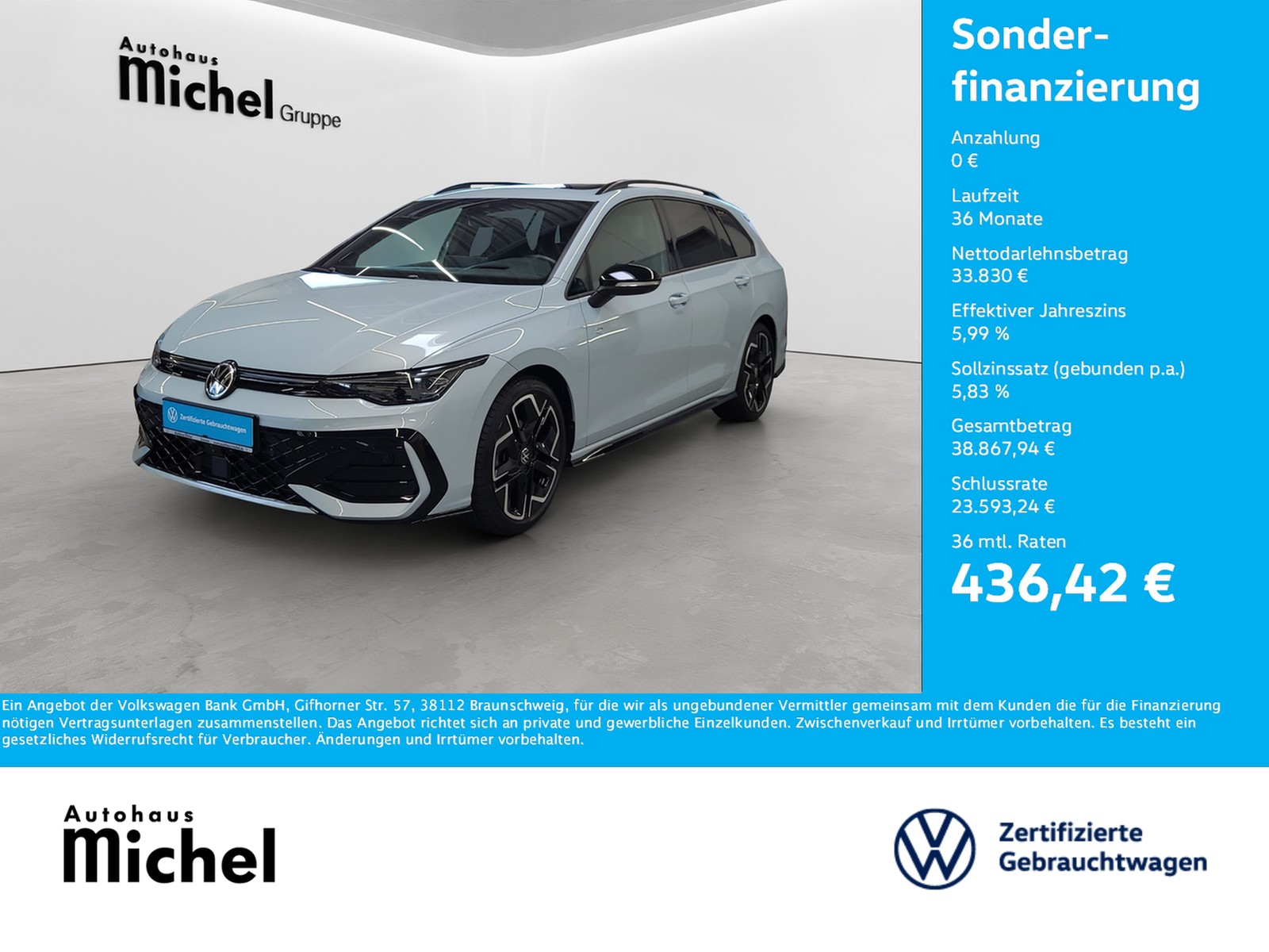 Golf 8 Variant eTSI DSG R-Line Black Style IQ-Light HeadUp AHK Navi