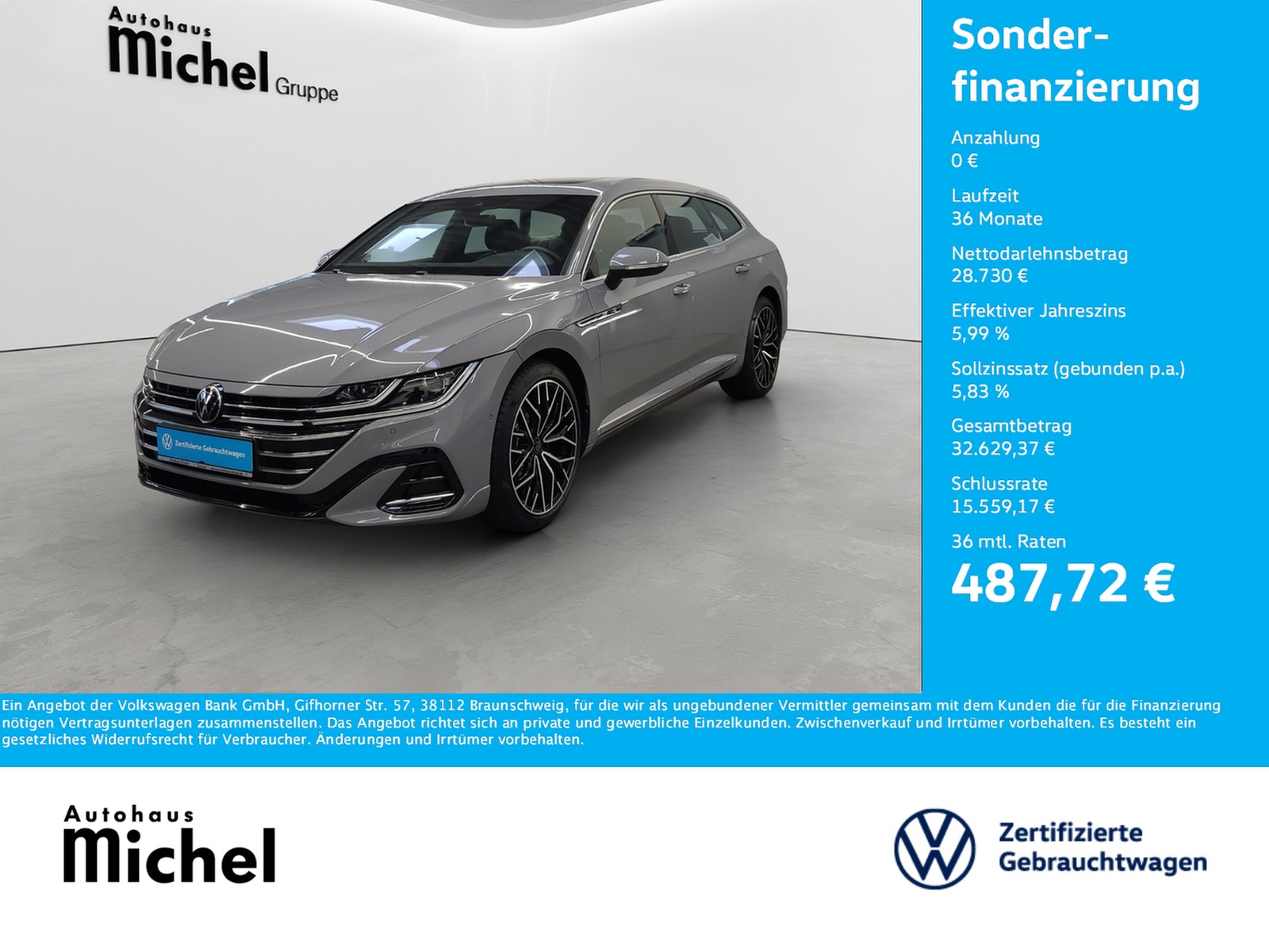 Arteon Shooting Brake TDI DSG R-Line IQ-Light HeadUp Panodach