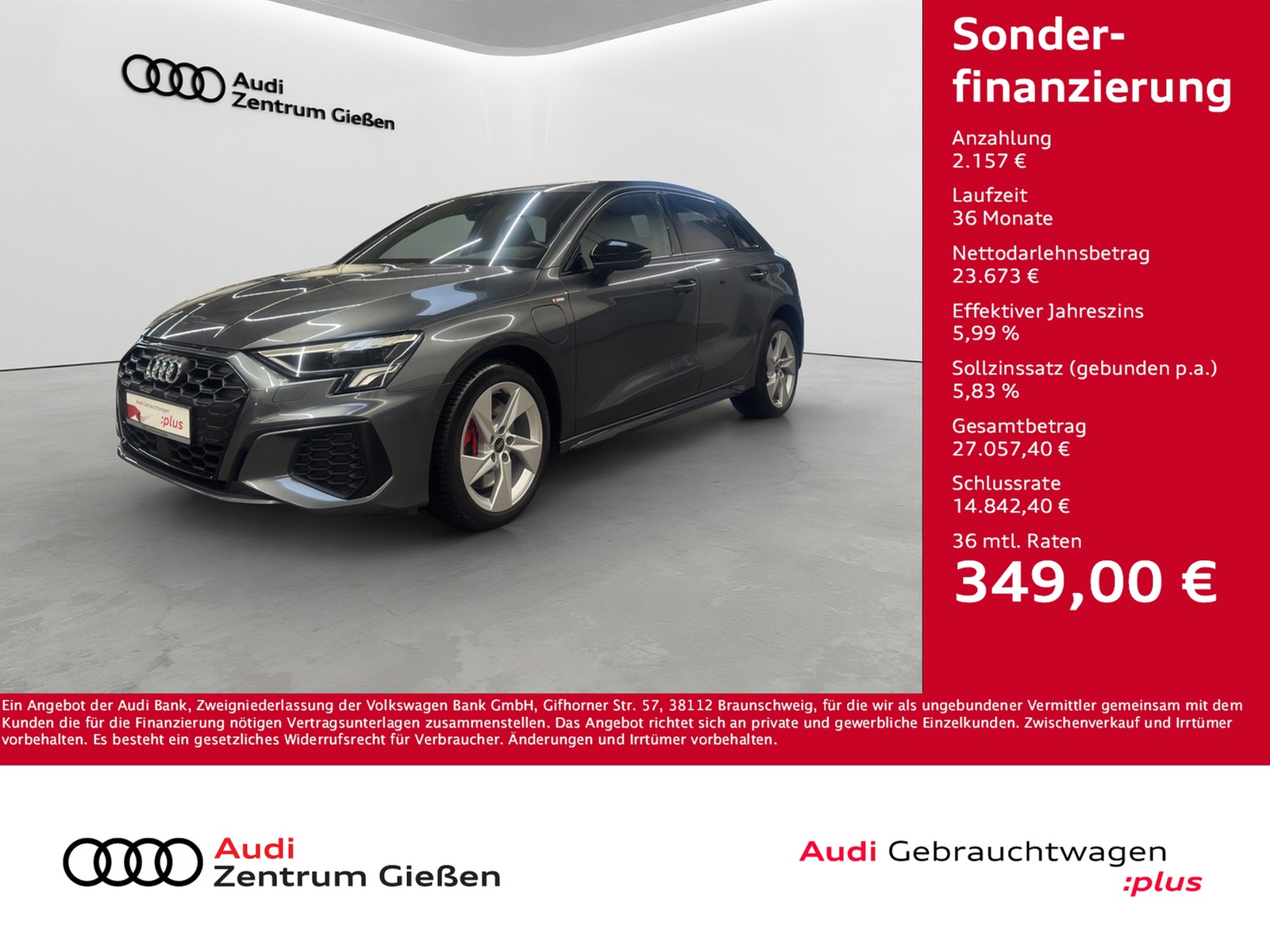 A3 Sportback 45 TFSI e S line Black ACC LED Navi