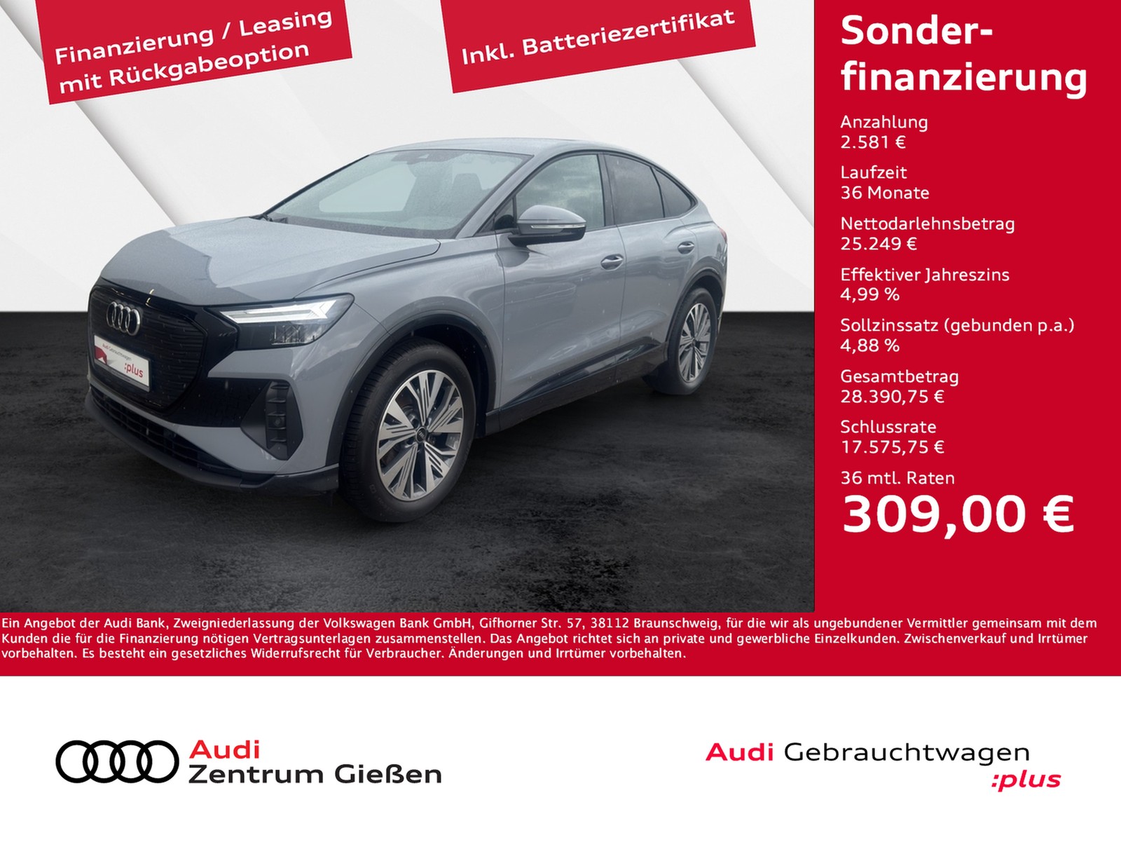 Q4 e-tron Sportback 35 advanced black SONOS Einparkhilf...