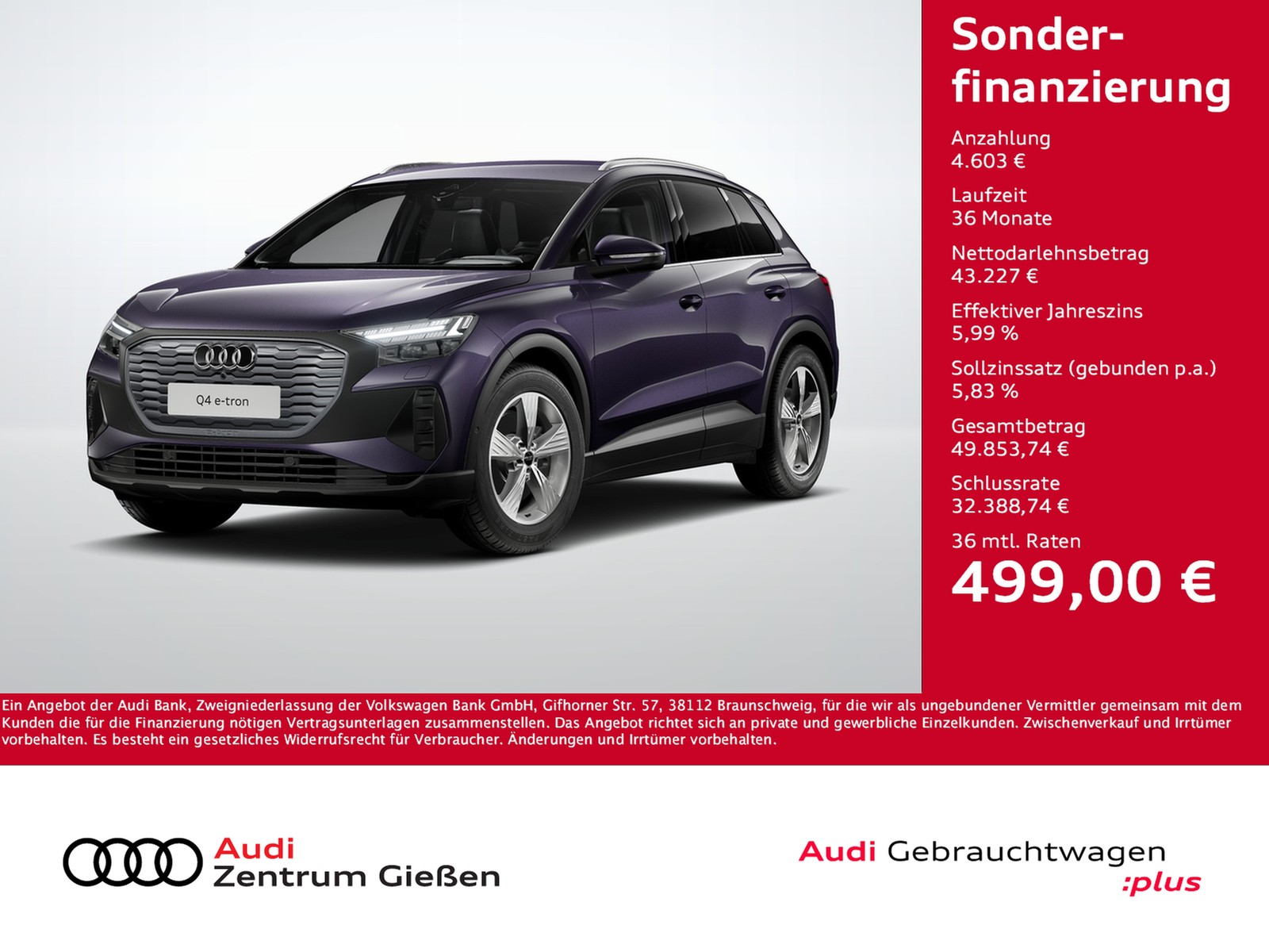 Q4 e-tron 45 basis Matrix-LED AHK Navi Assistenzpaket