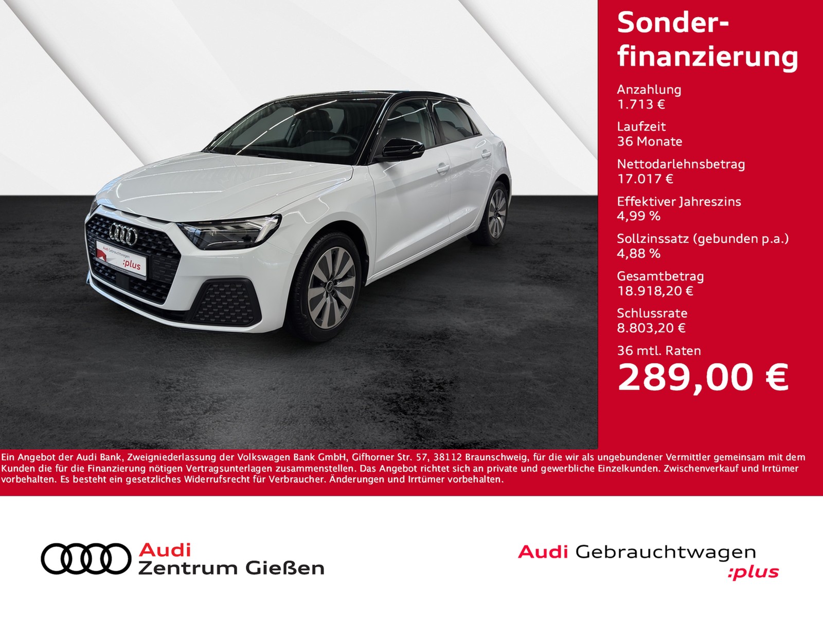 A1 Sportback 25 TFSI basis LED Plus-Paket