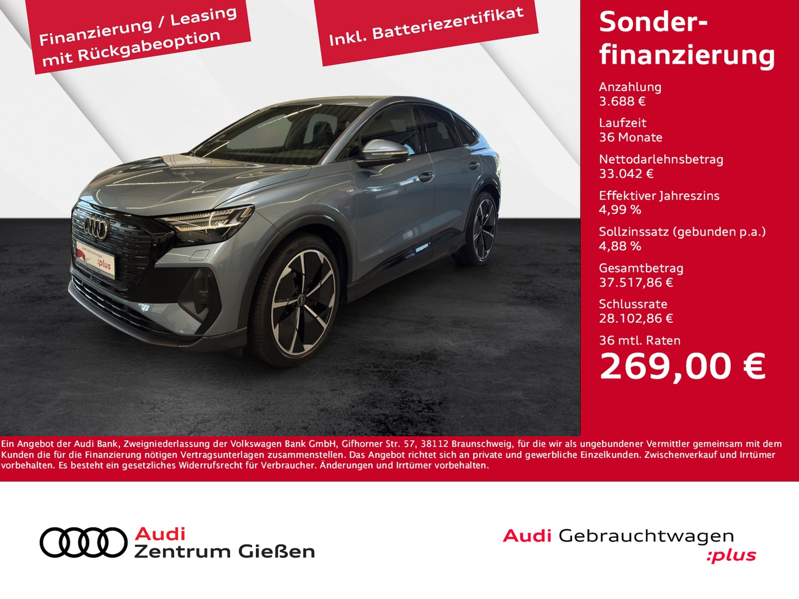 Q4 e-tron Sportback 50 quattro S line Black AHK MATRIX ...