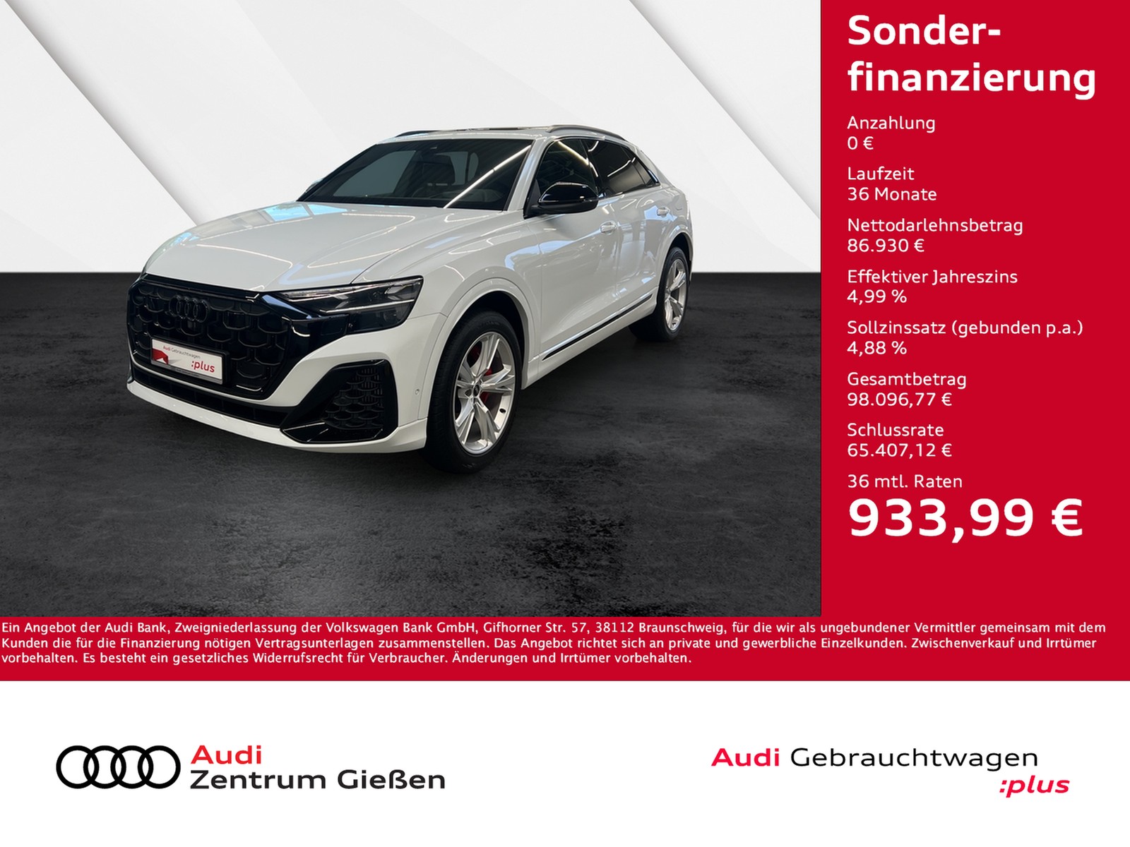 Q8 55 TFSI e quattro S line Black B&O HuD PANO AHK