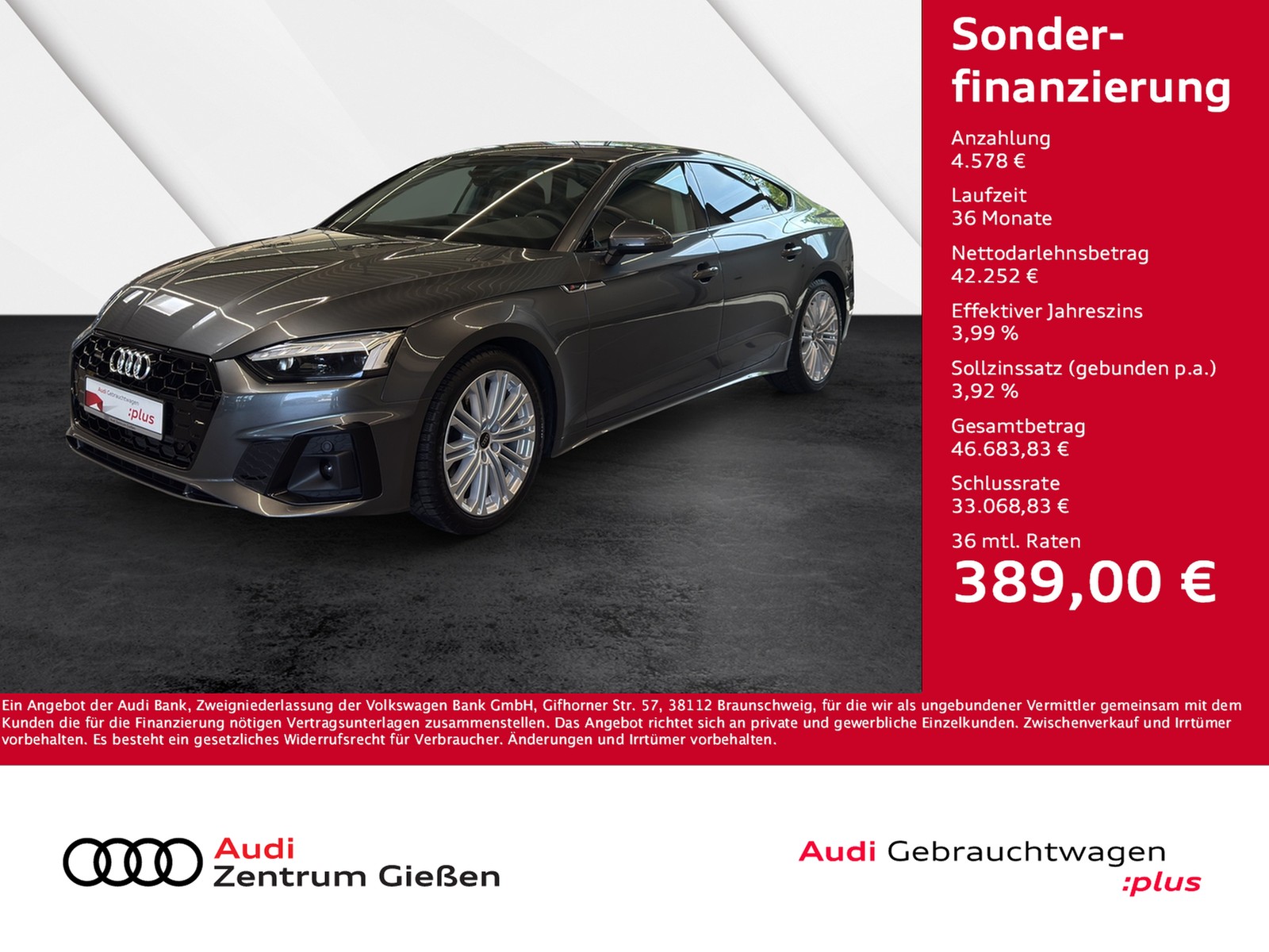 A5 Sportback 40 TFSI quattro S line Black Matrix Busine...