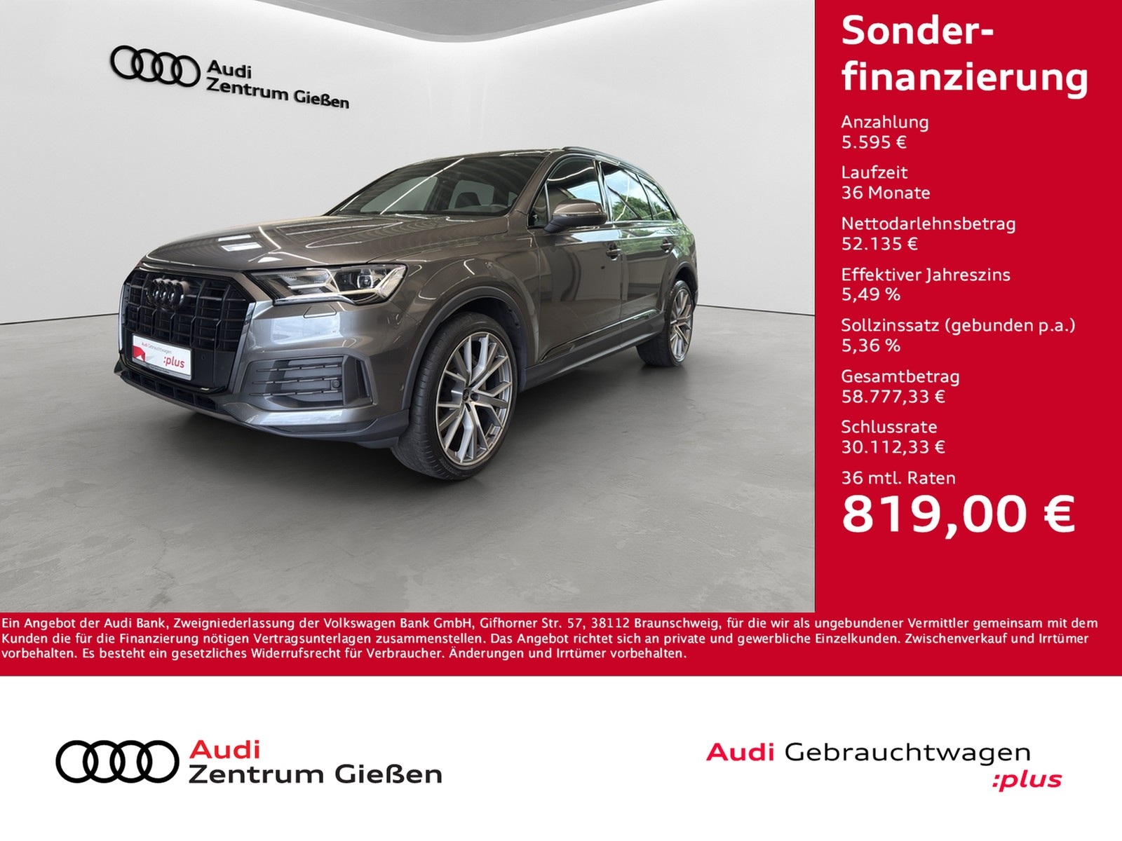 Q7 45 TDI quattro S line Black 7-Sitzer LED Navi
