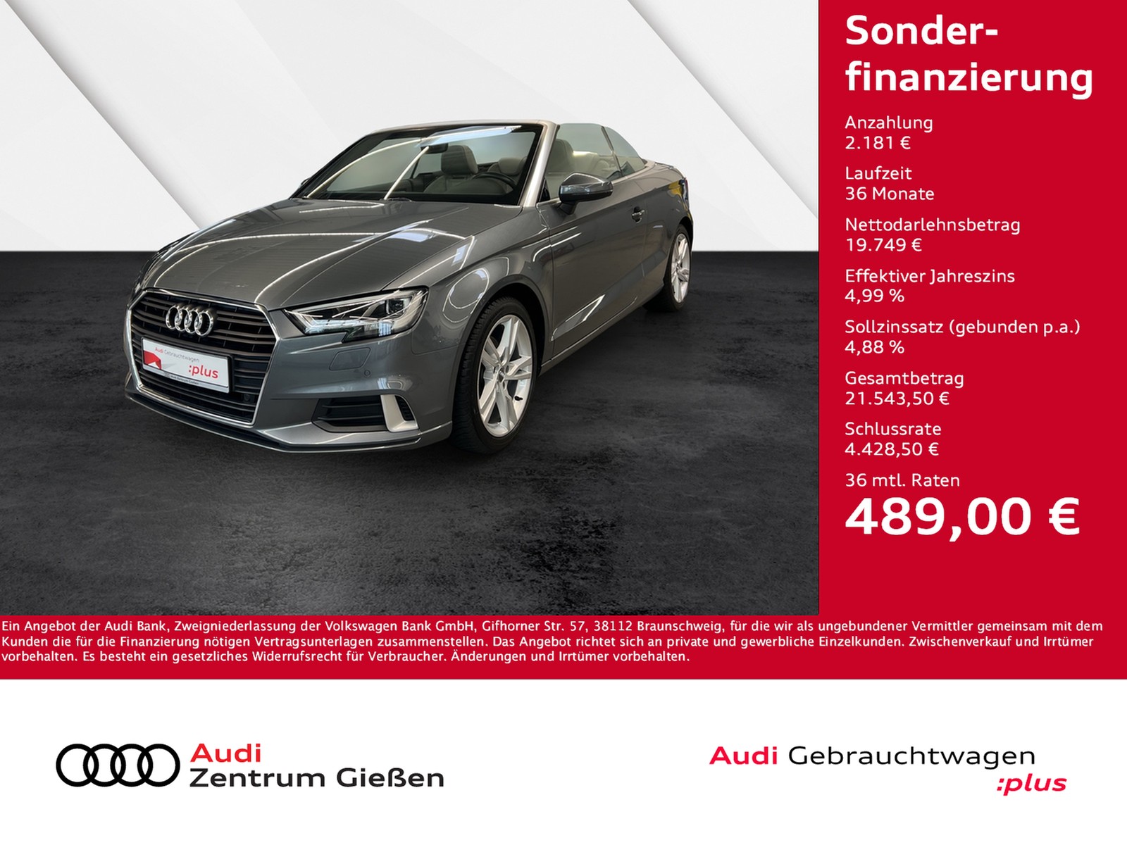 A3 Cabriolet 1.4 TFSI sport Navi LED Kopfraumheizung