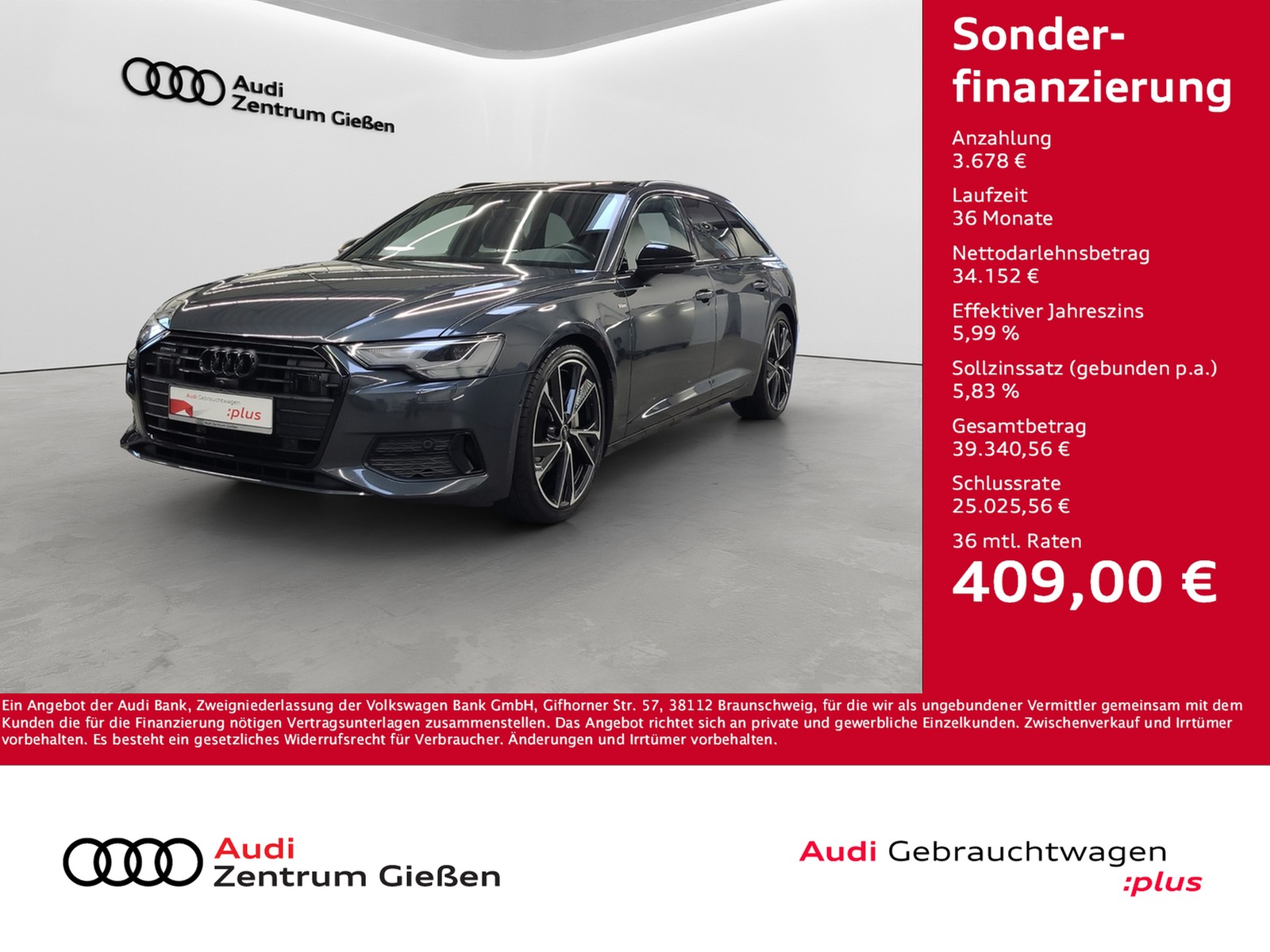A6 Avant 45 TDI quattro S line Black Pano 360°Kamera AHK LED Navi