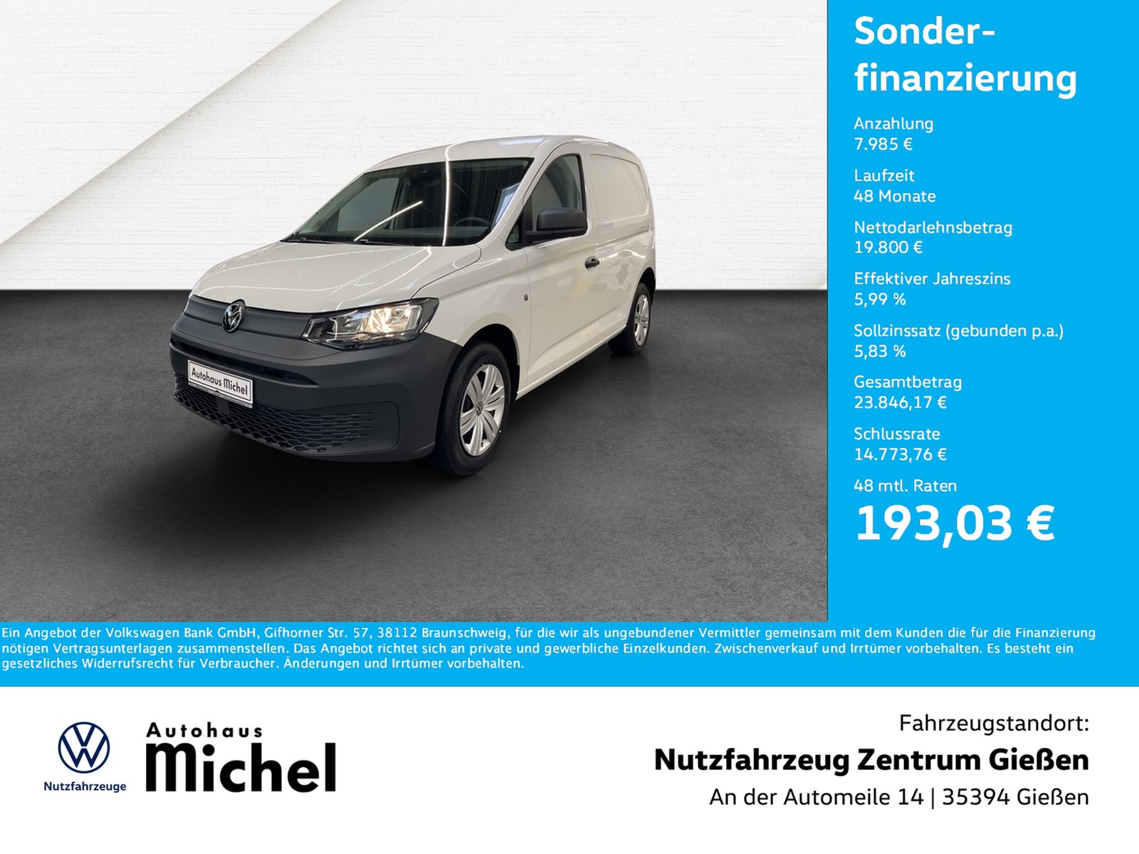 Caddy Cargo 2.0 l TDI Klima AHK PDC APP Connect