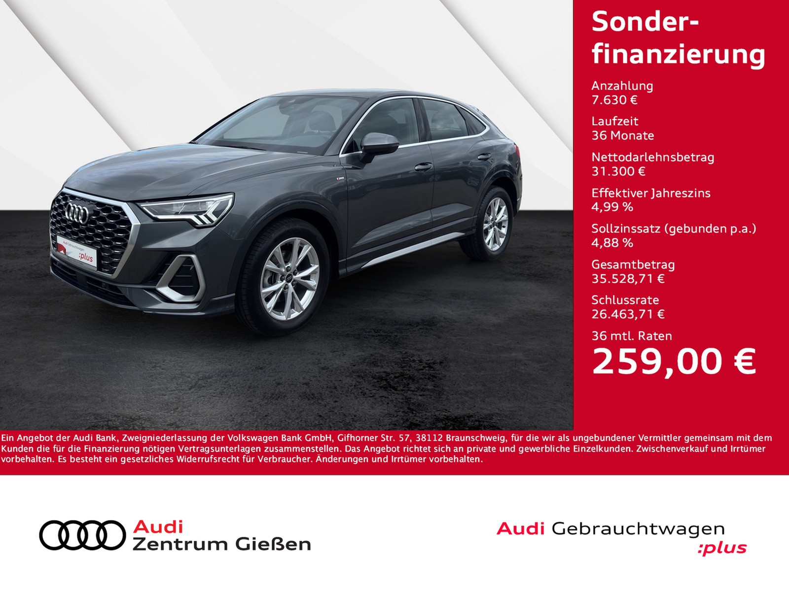 Q3 Sportback 35 TDI S line Assistenzpaket LED smartphon...