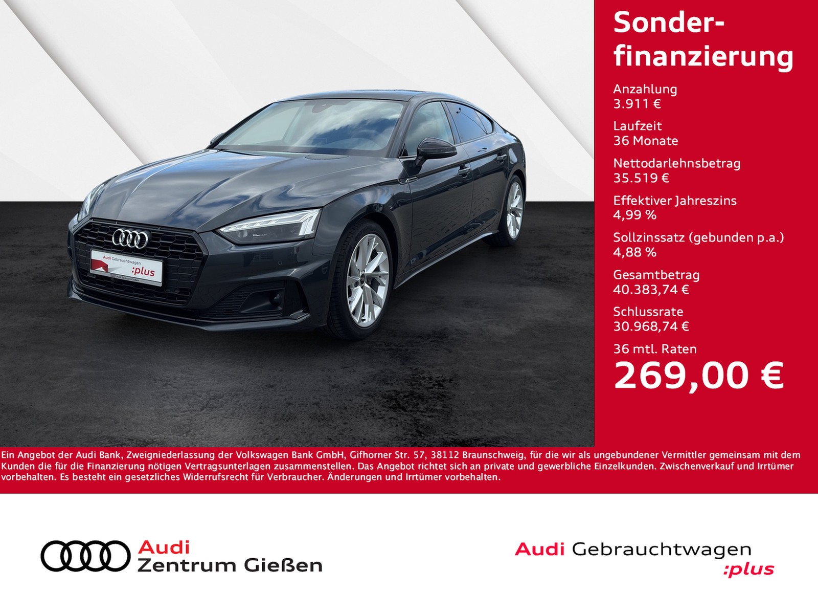 A5 Sportback 40 TDI advanced black MATRIX PANO