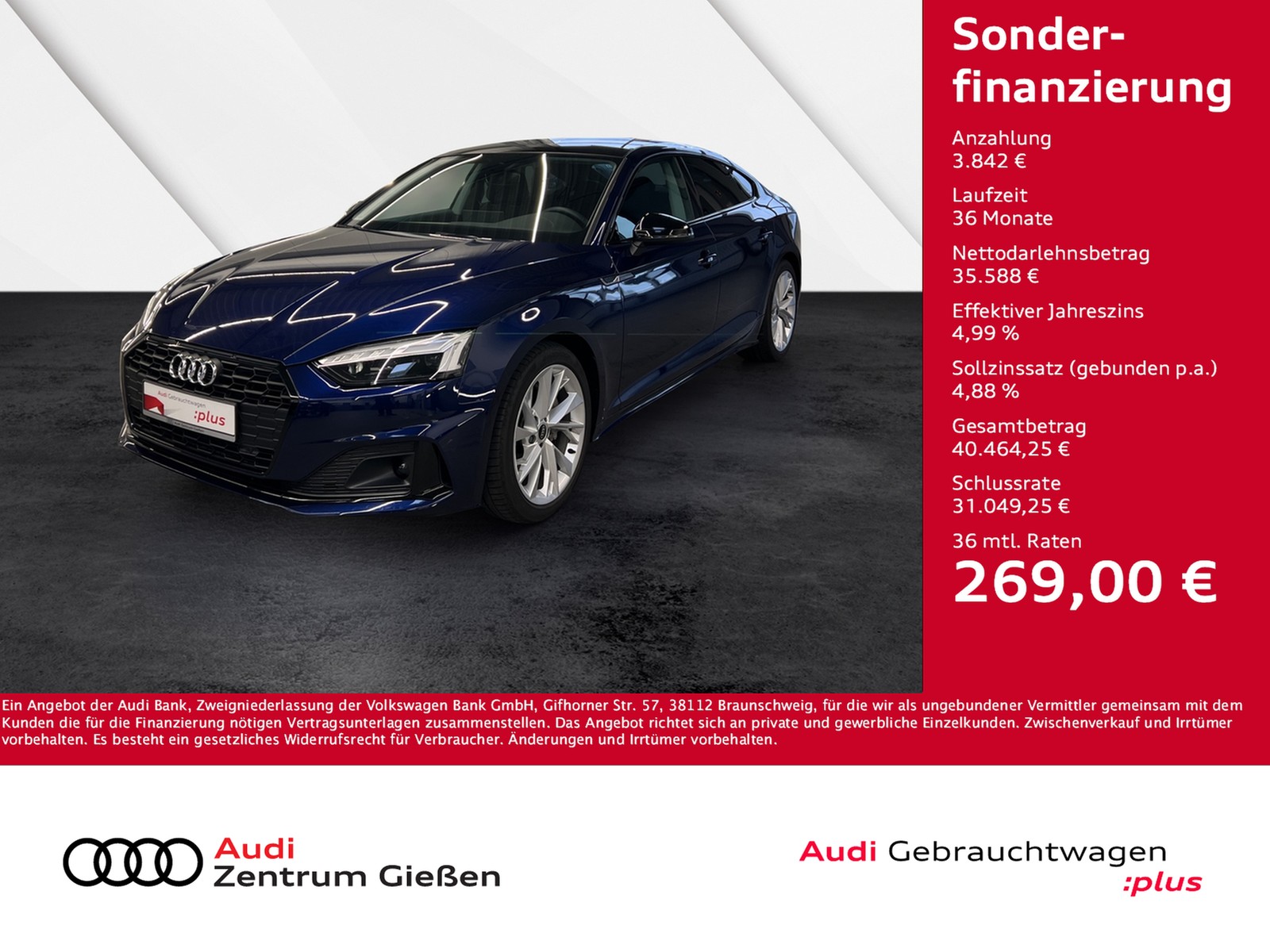 A5 Sportback 40 TDI advanced black MATRIX PANO
