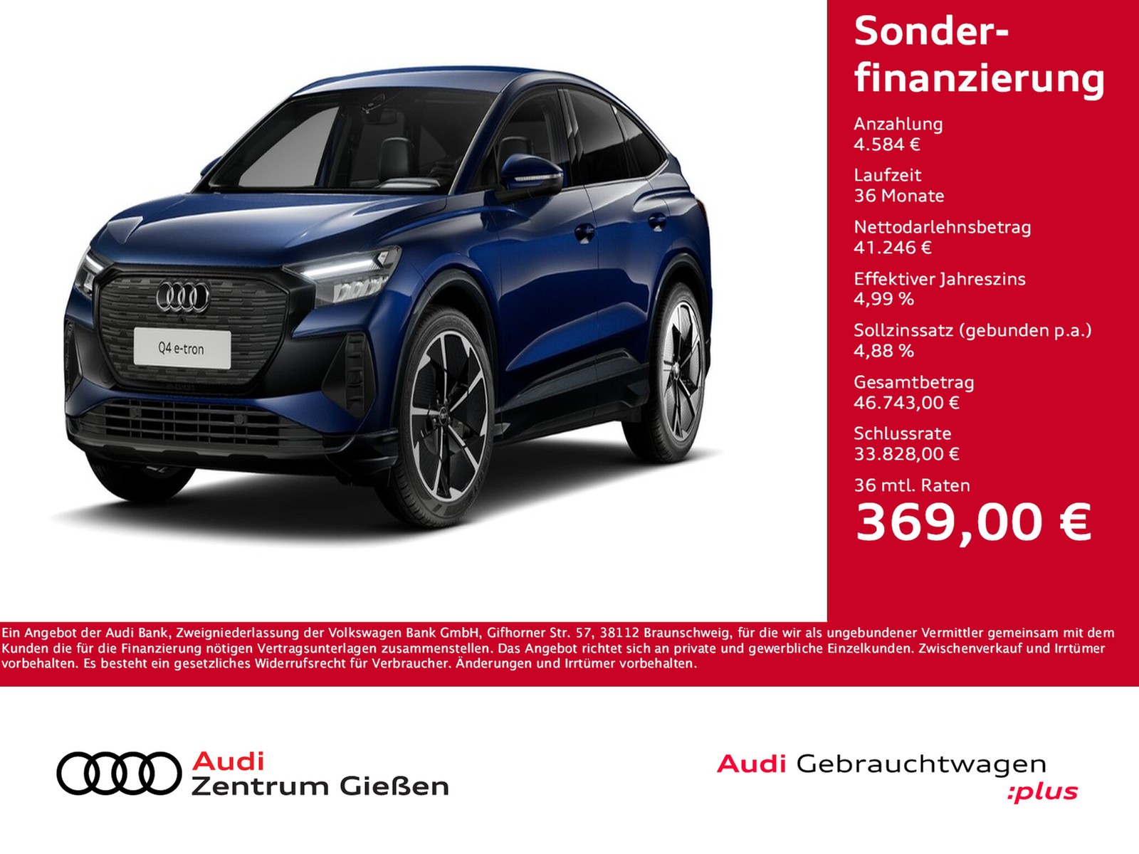 Q4 45 e-tron Sportback Black AHK Navi Assistenzpaket