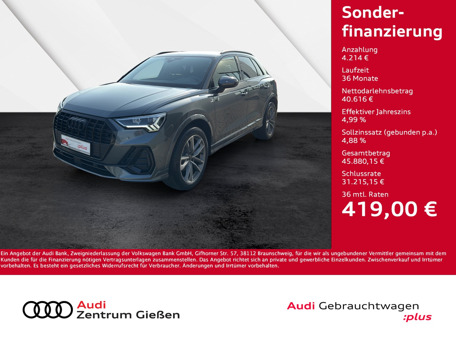 Q3 35 TFSI S tronic S line Black AHK Navi LED