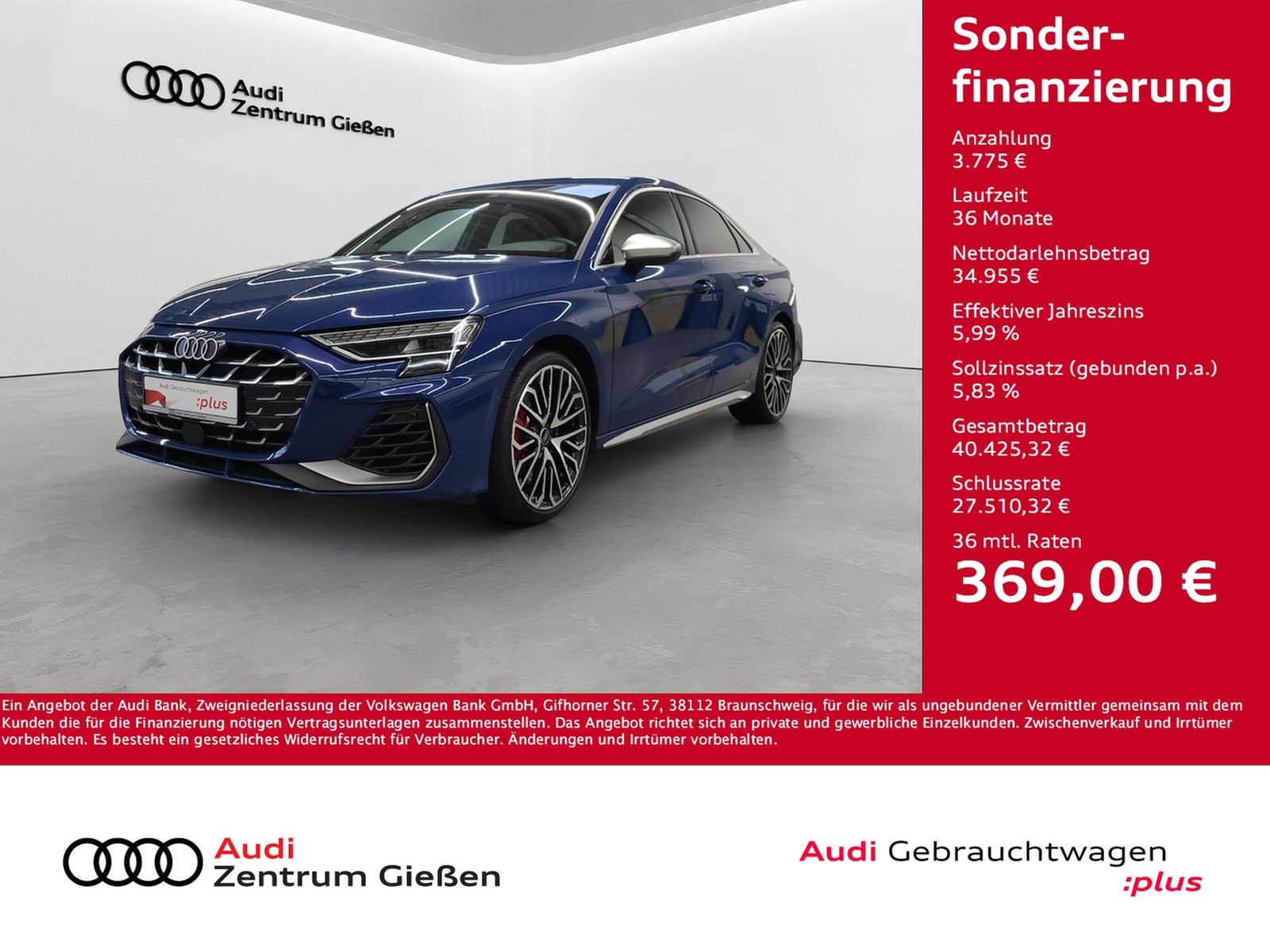 S3 Limousine 2.0 TFSI quattro Matrix-LED Navi