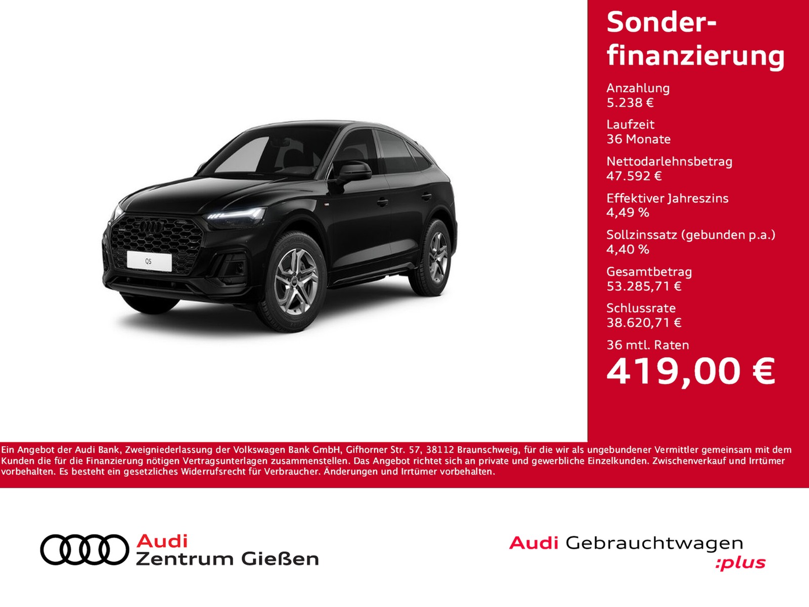 Q5 Sportback 40 TFSI quattro S line Black HuD AHK 360°...