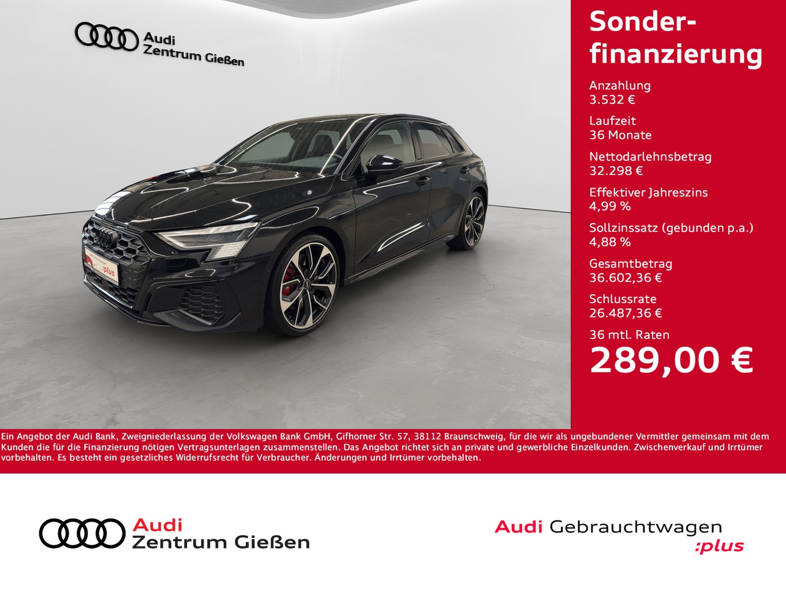 S3 Sportback TFSI quattro Black Matrix-LED Navi