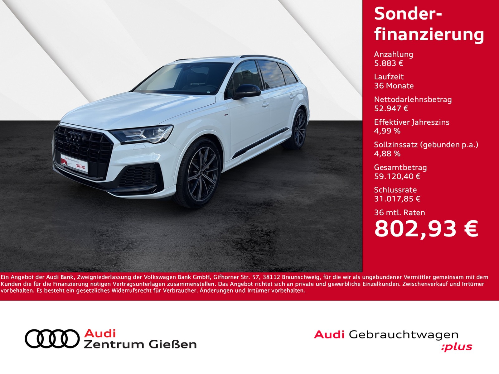 Q7 55 TFSI e quattro S line Black Pano B&O