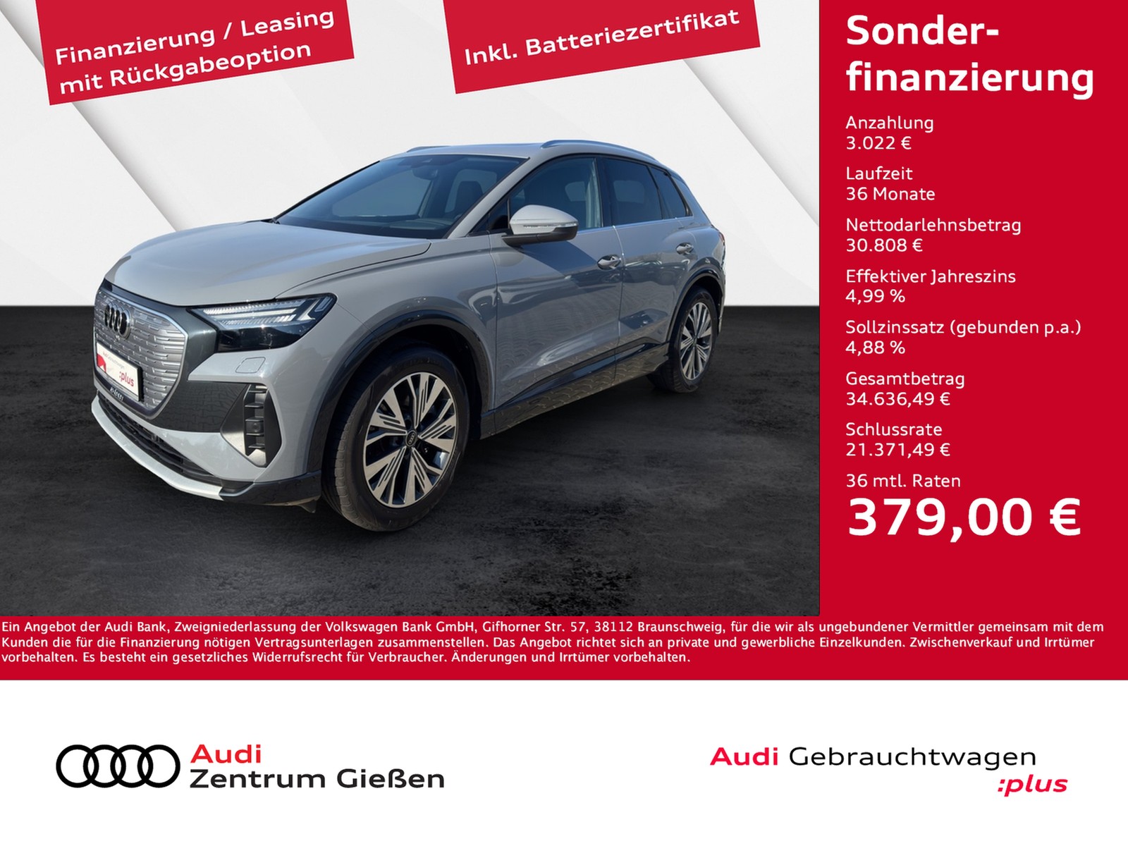 Q4 50 e-tron quattro AHK HuD Pano Matrix-LED Assistenzp...