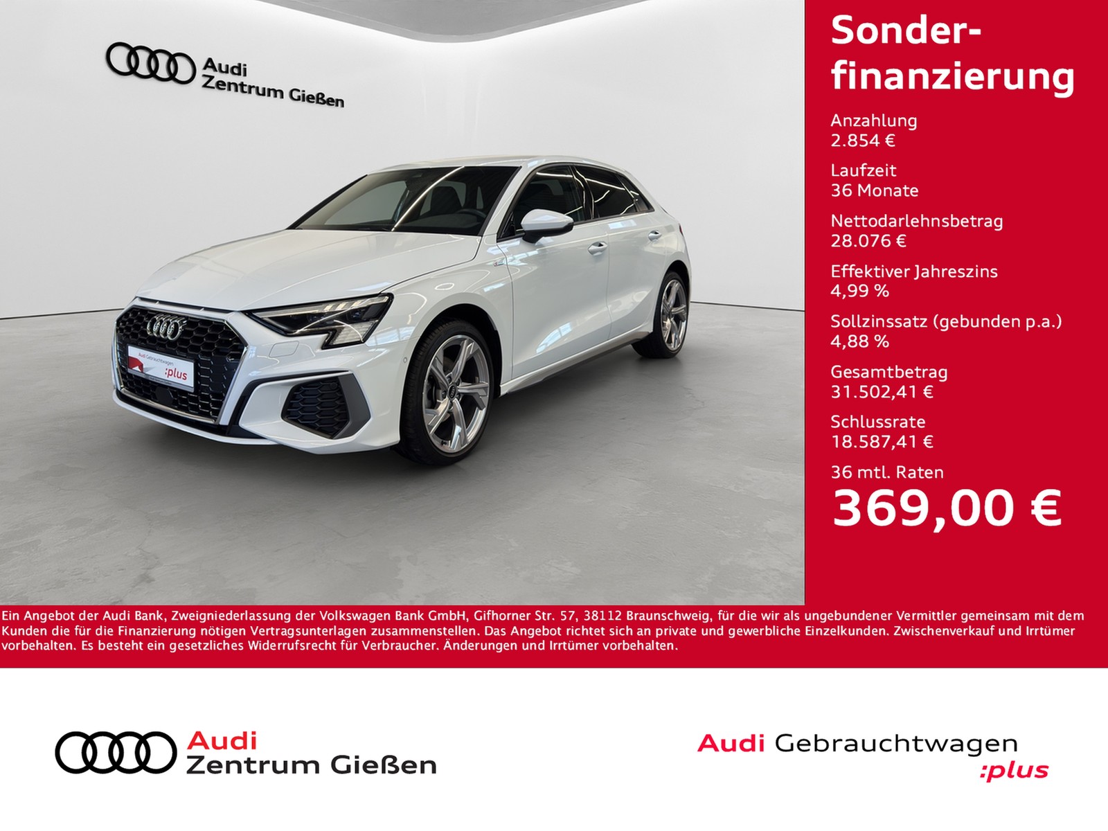 A3 Sportback 35 TDI S line Assistenzpaket AHK Matrix-LED