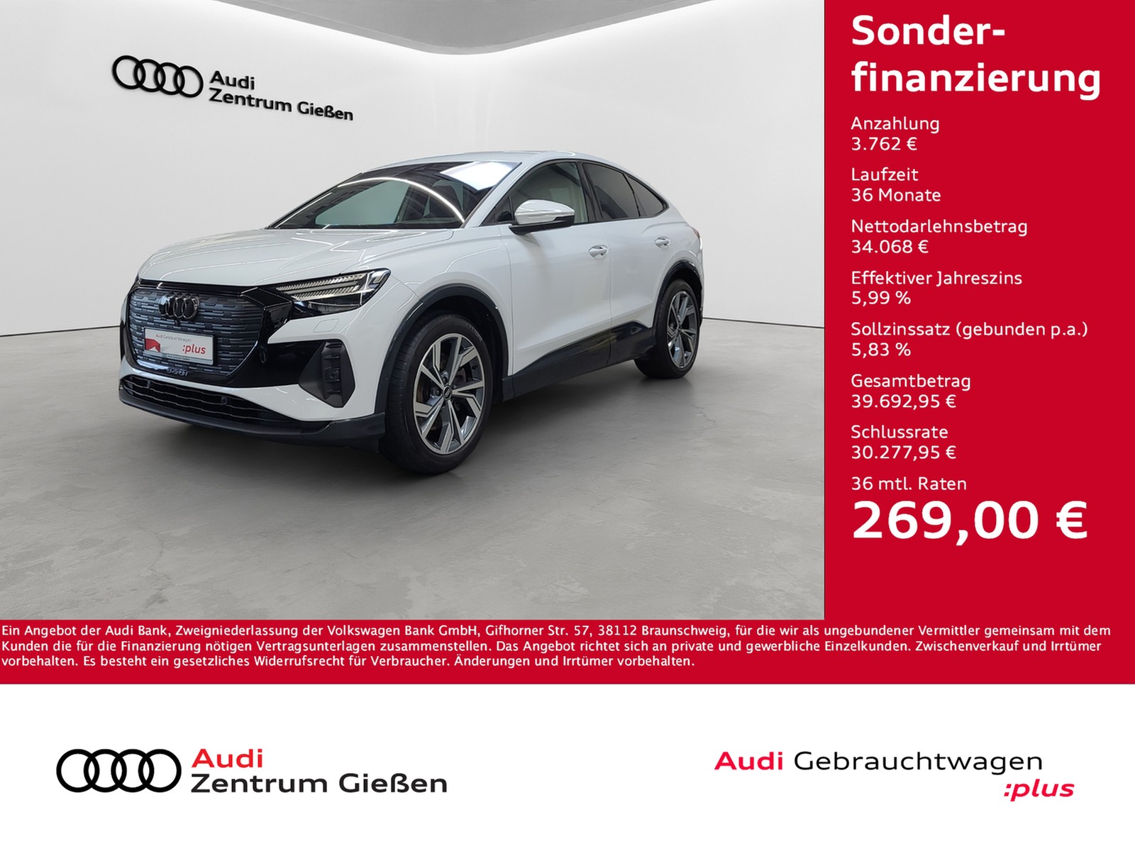 Q4 e-tron Sportback 50 quattro Black AHK HuD Navi