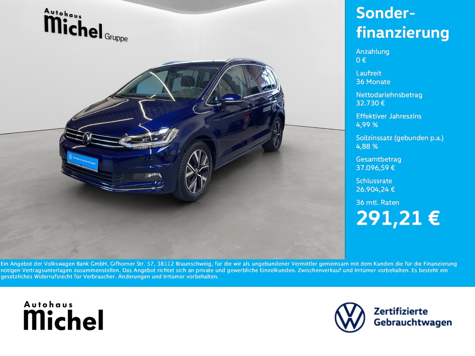 Touran TSI Highline LED Navi AHK TravelAssist Kamera