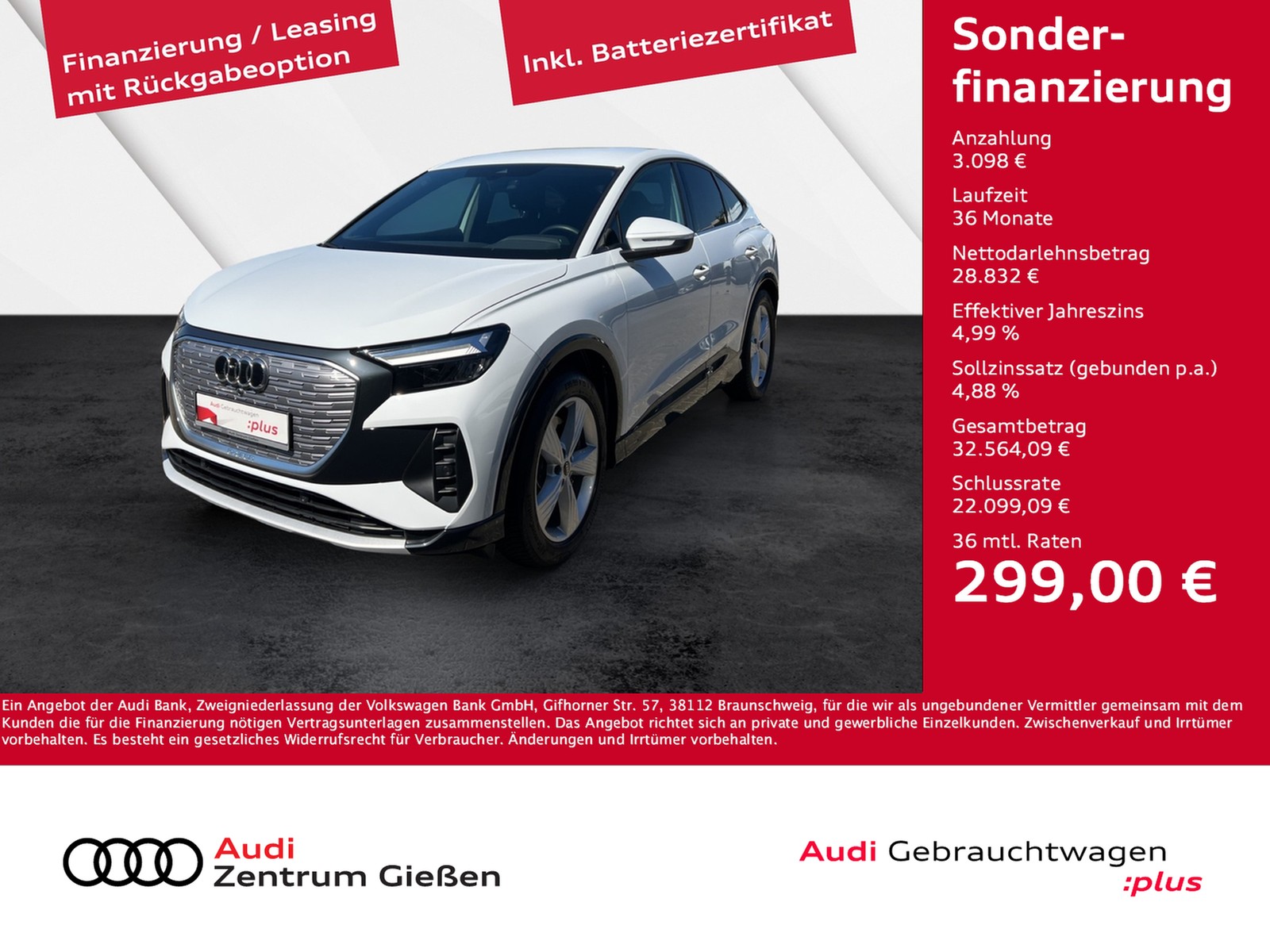Q4 e-tron Sportback 50 quattro basis MMI Navi Plus