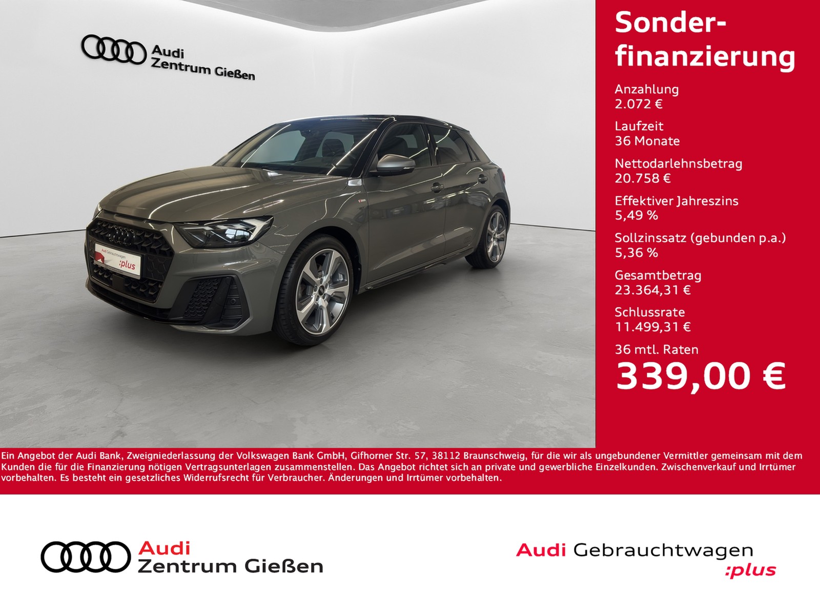 A1 Sportback 30 TFSI S line competition Black LED Kamera