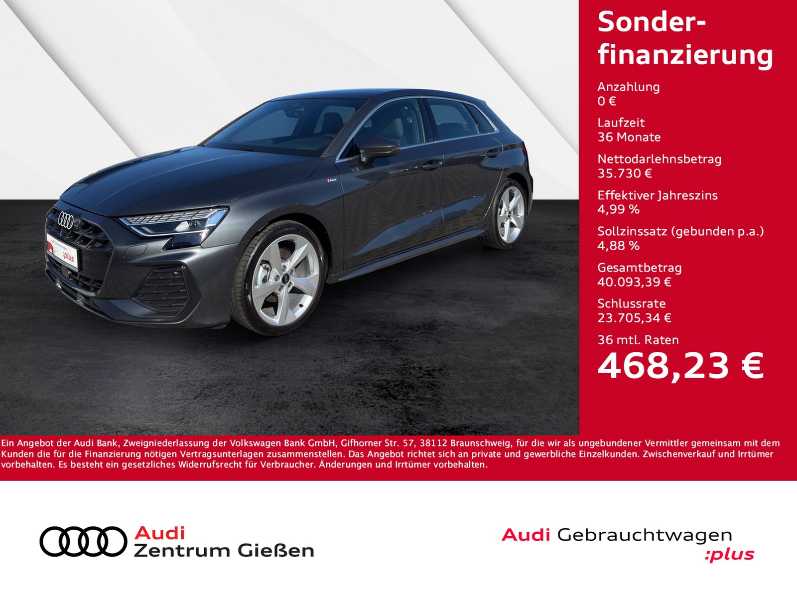 A3 Sportback 35 TDI S line Pano SONOS Matrix-LED Kamera