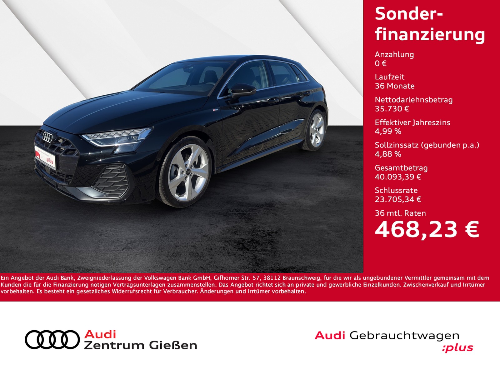 A3 Sportback 35 TDI S line Pano SONOS Matrix-LED Kamera
