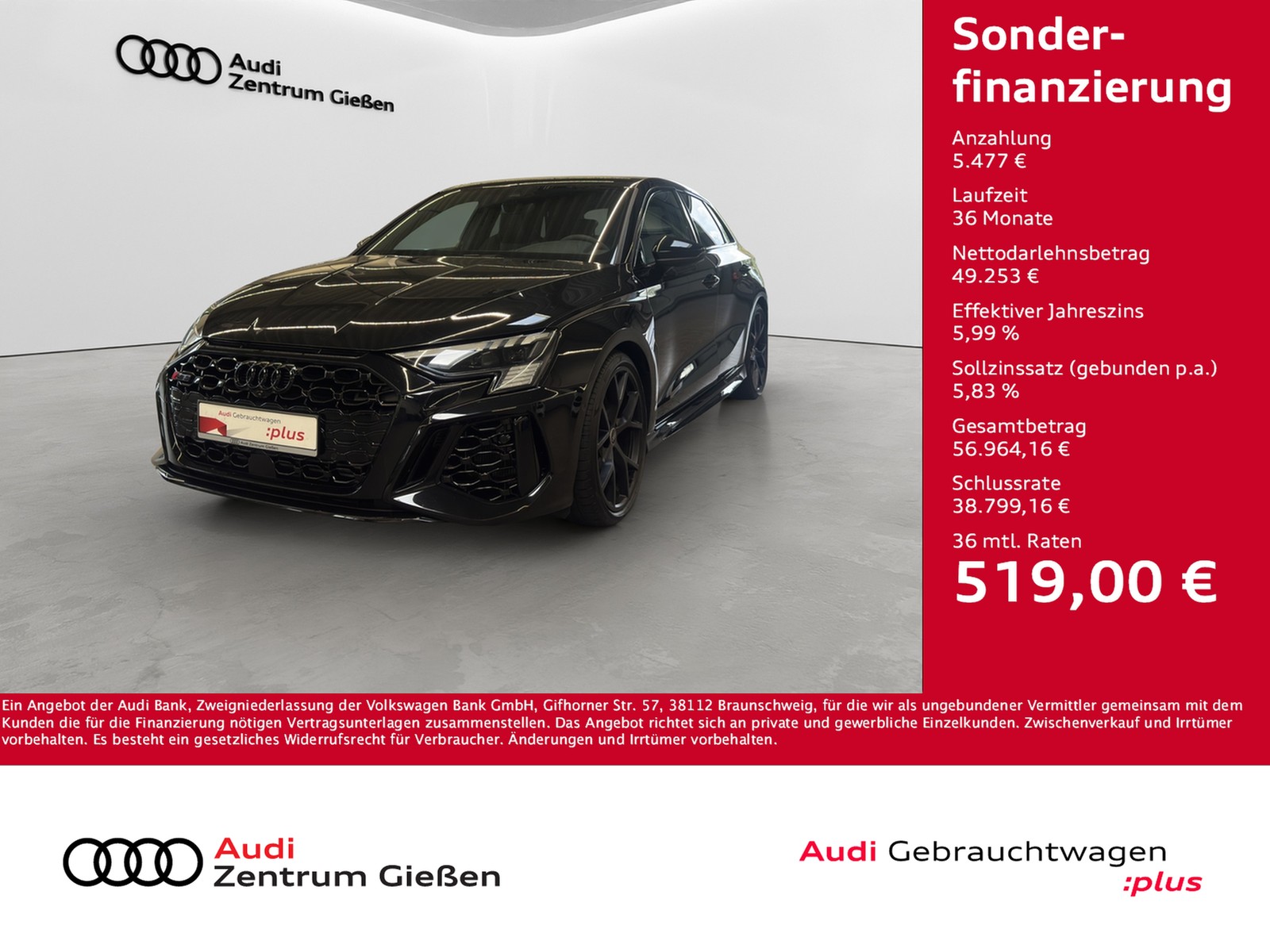 RS 3 Sportback 2.5 TFSI quattro B&O Matrix 360°Kamera