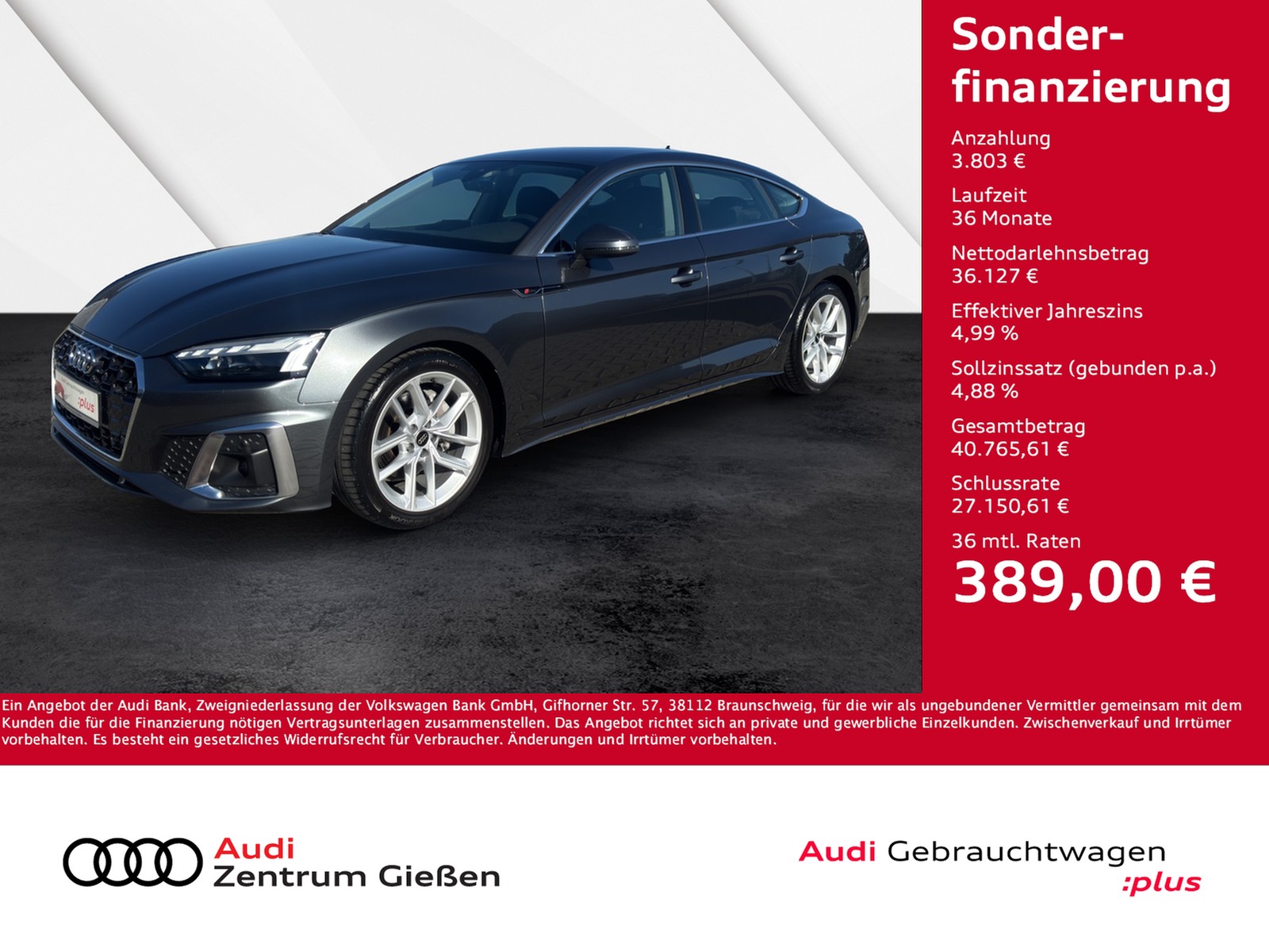 A5 Sportback 40 TFSI S line MATRIX-LED ACC Navi