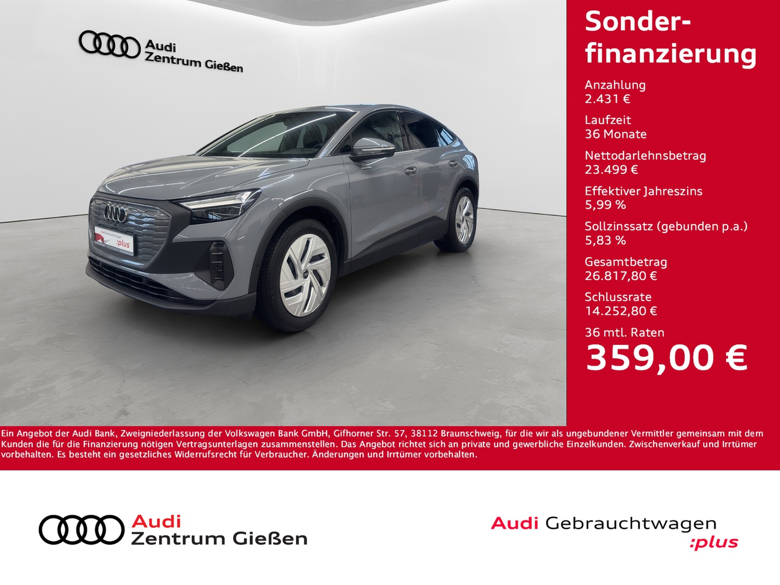 Q4 e-tron Sportback 35 basis Kamera Navi LED