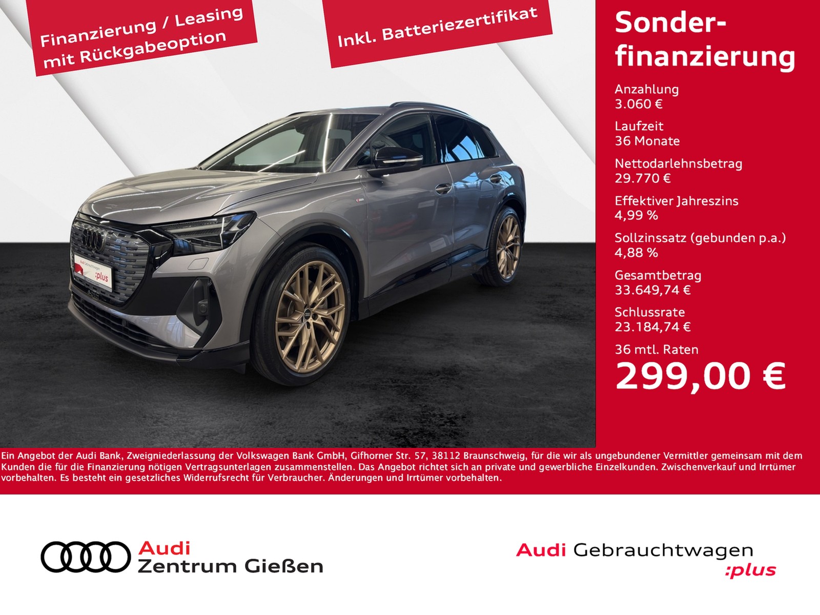 Q4 e-tron 40 S line edition one Matrix-LED